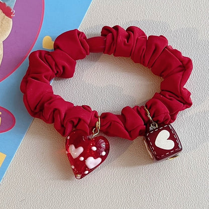 Options Hair 3 Red Scrunchie