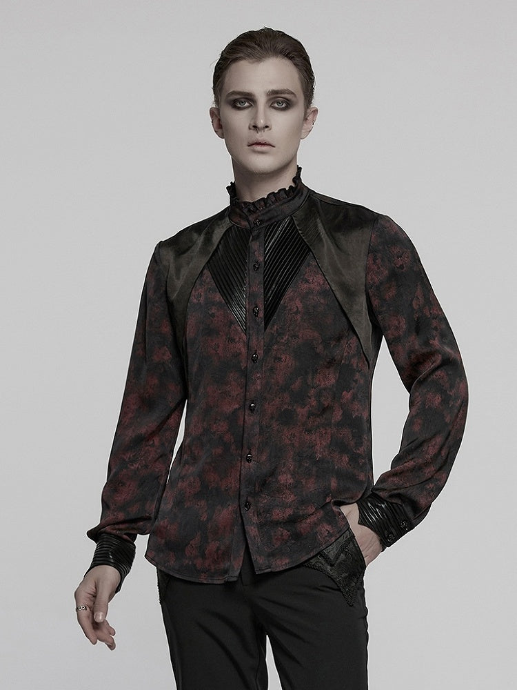 Shirt Black Men's Goth Red