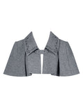 Collar Short Lolita Cape Foldover Gray Embroidered