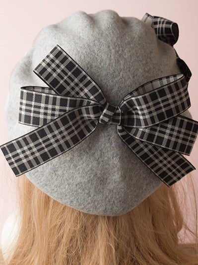Bowknot Options Color 4 Beret Plaid