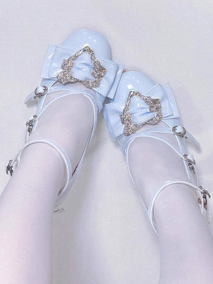 Janes Design Blue Transparent Heel Mary Crisscross with