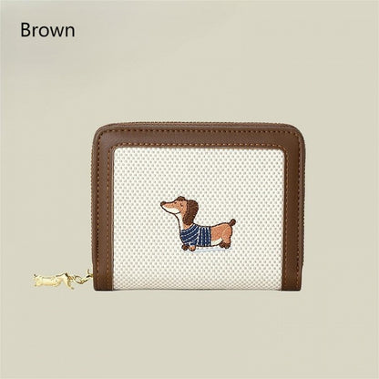 Embroidery Design Cute 4 with Purse Colors Coin Dog