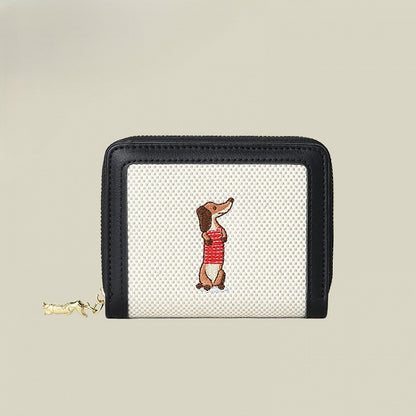 Embroidery Design Cute 4 with Purse Colors Coin Dog