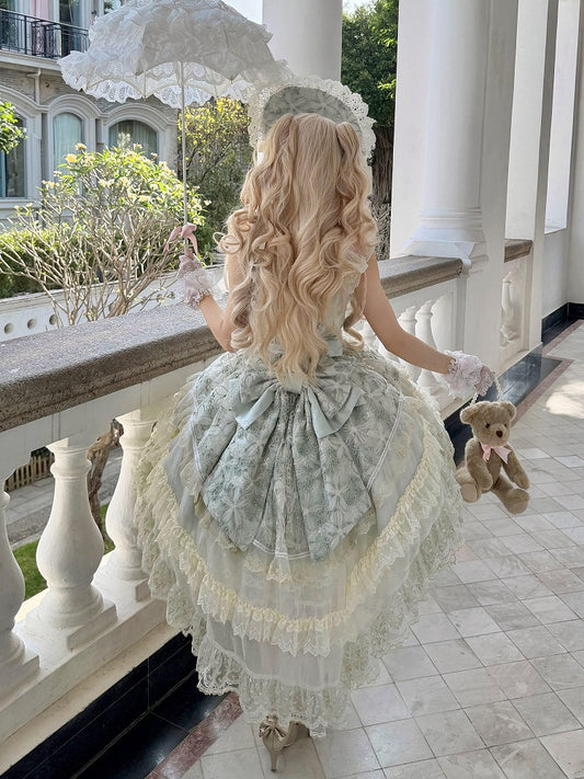Pink/Blue/Green/Purple Lolita Big Bow Train - Pear Island Sweet Tea