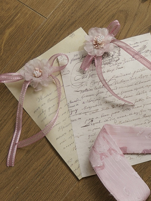Pink Flower Hairclips