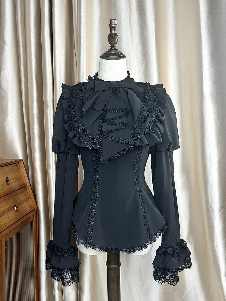 Tie Black Gothic Jabot Lolita
