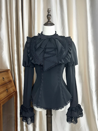 Tie Black Gothic Jabot Lolita