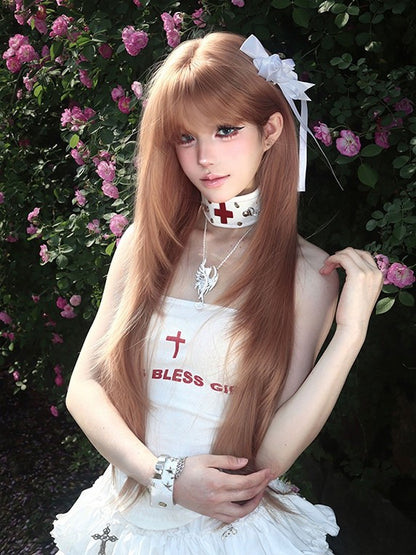 86CMのストレート前髪ウィッグ（シャンパンエア）