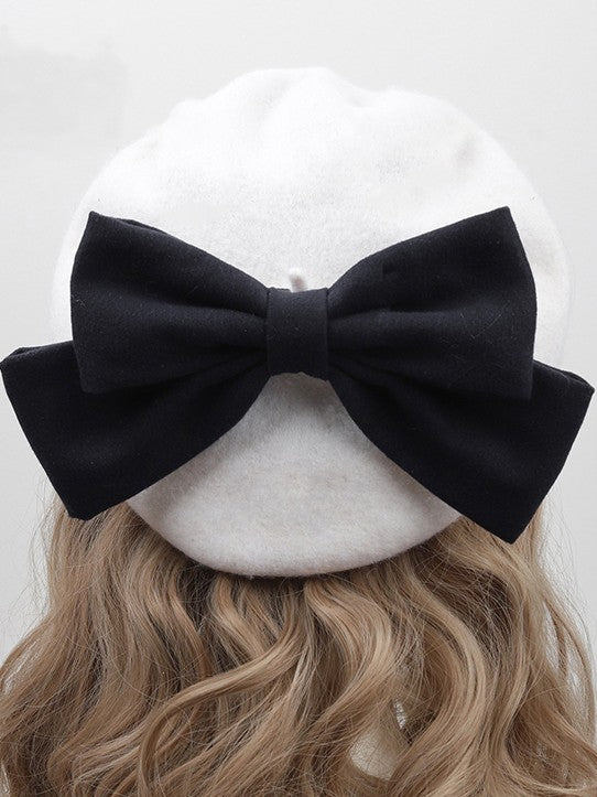 Lolita With Detachable White 10 Color Beret Options Bowknot
