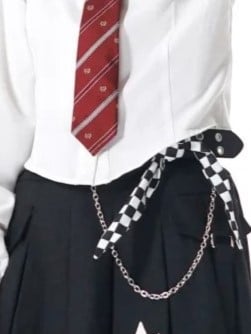 and Black with Checkered Silk Scarf Buckle Chain Belt