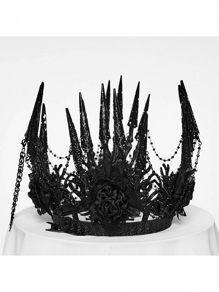 Black Goth Bone Thorn Prison Crown - Punk Rave