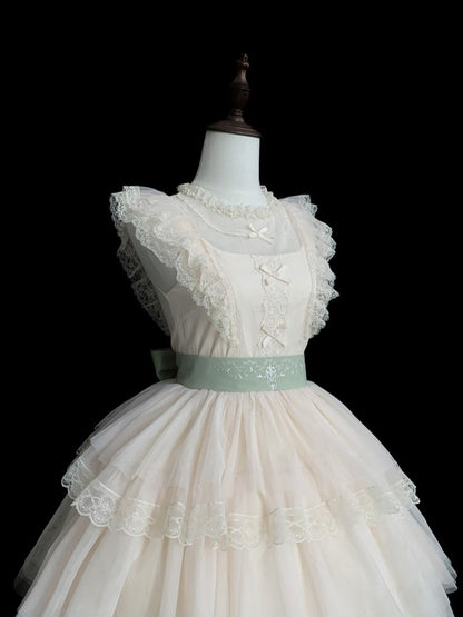 Pink Embroidery Lolita Waist Belt - With PUJI