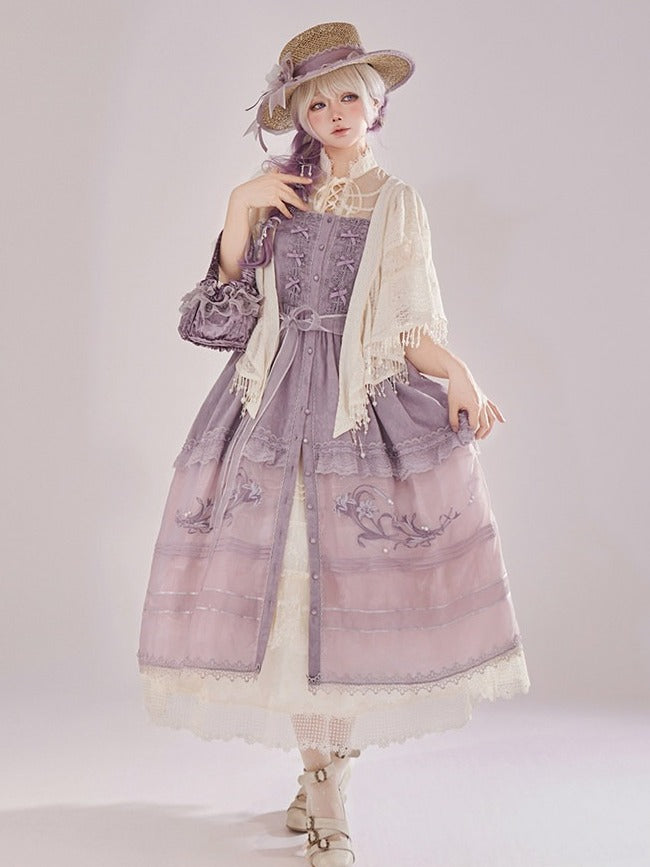 Beige Bow Pearl Tassel Lace Blouse - Tan Tuan