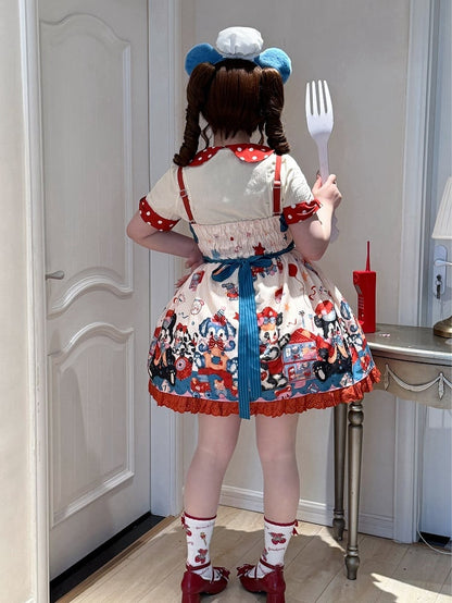 Puppy's Toy House Creamy High Waist Sweet Lolita JSK / Full Set