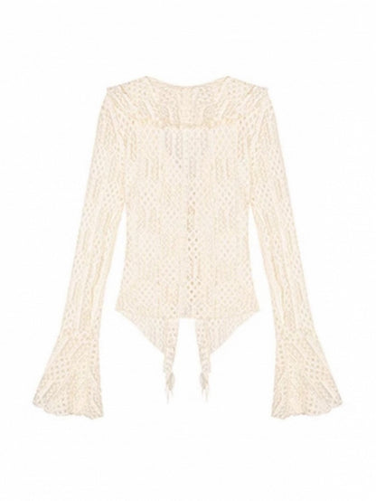 Lace V-Neck Ruffled Punk Beige Wasteland