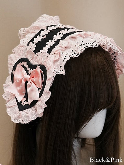 Hairband with Options Floral Heart Trim Lolita Lace Sweet and Applique – 5 Color