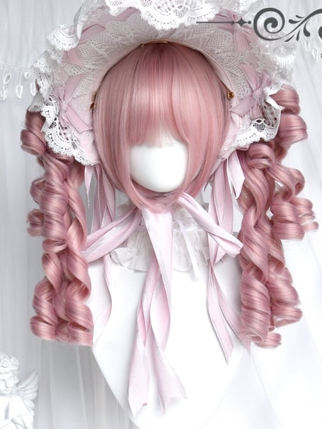 Claw Pink Curly Clips Roman Ponytails