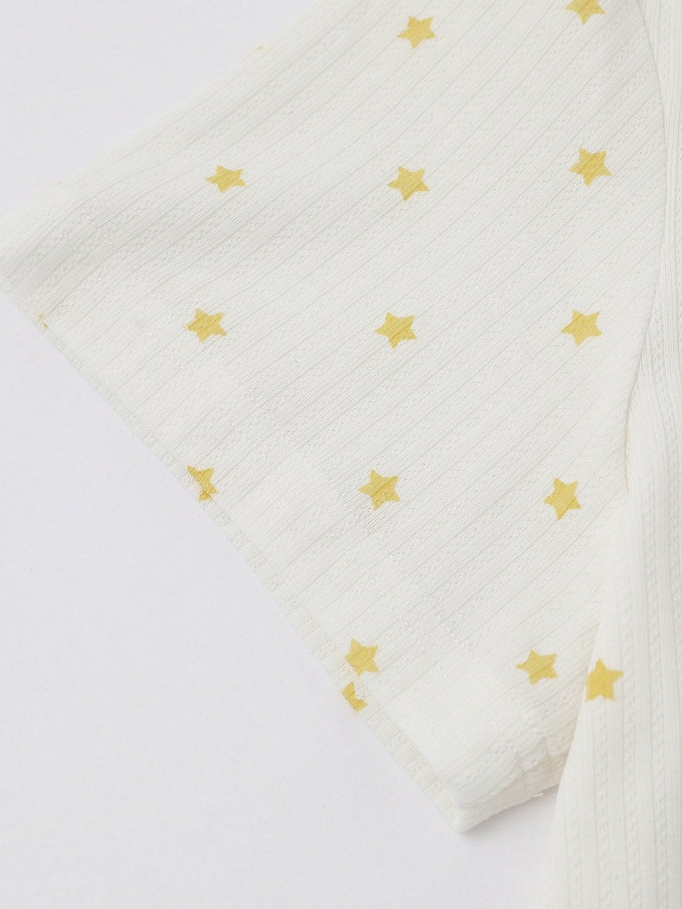 Beige Star Cartoon Graphic Tee - Languid Park