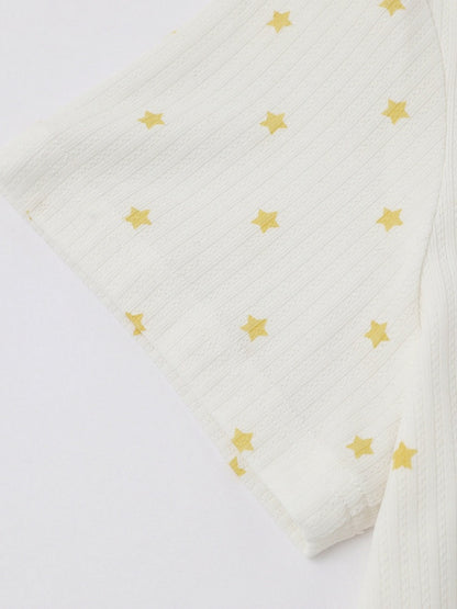 Beige Star Cartoon Graphic Tee - Languid Park