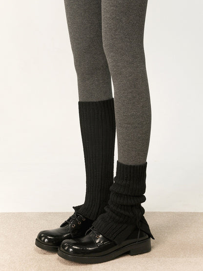 Striped Design Leg Black/Creamy Vertical with Warmers Pattern 35CM/48CM White/Gray Button