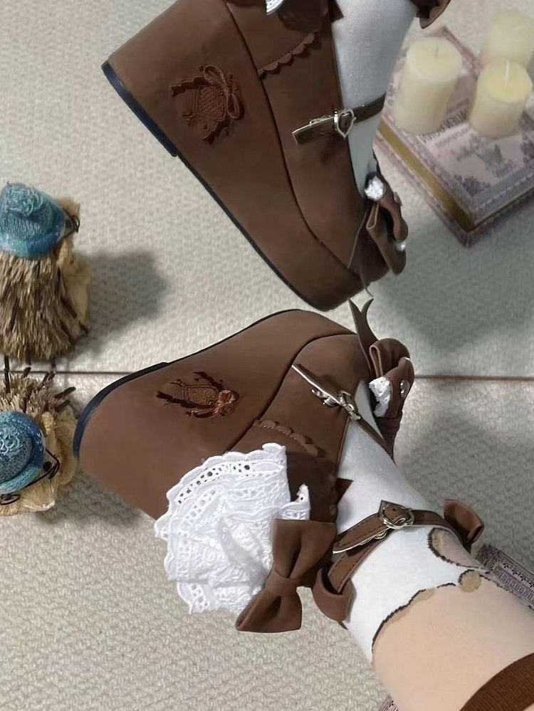 Shoes Back Mary Multi-Tiered - Jane Platform Lolita Lace