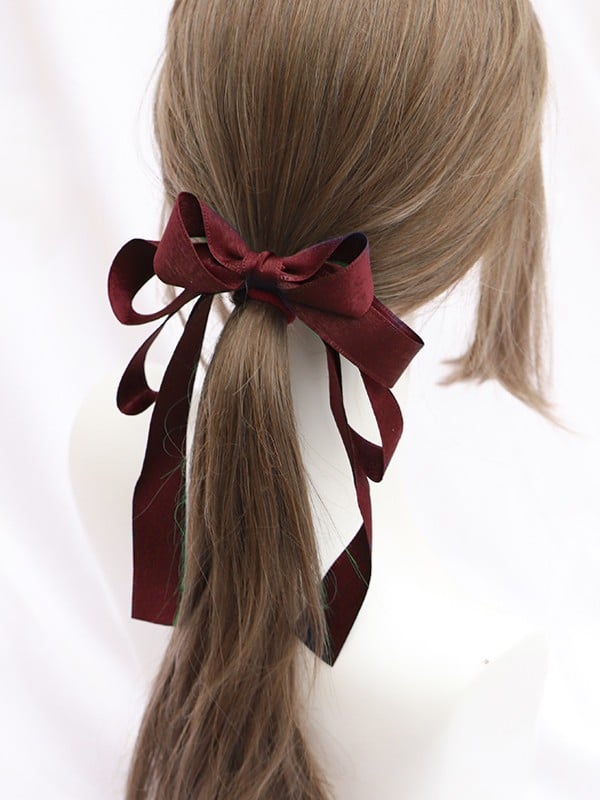Satin Color Large Tie 11 Hair Lolita Bowknot Options