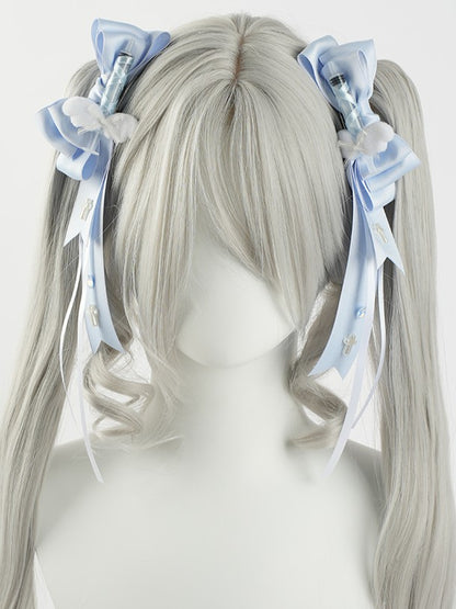 Hairclips Tenshi Kaiwai Syringe Bowknot Blue