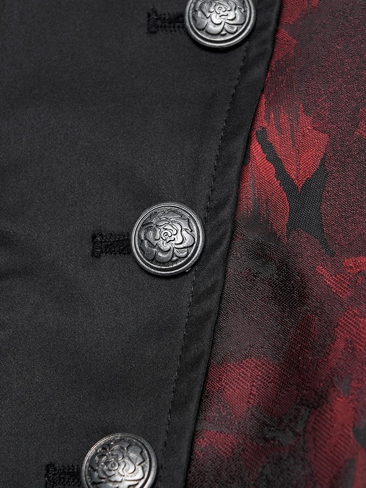 Asymmetrical Gothic Design Black Vest Men's