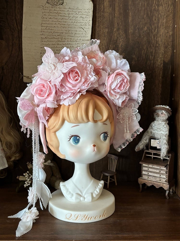 Rose Floral Bow Headband - sedef