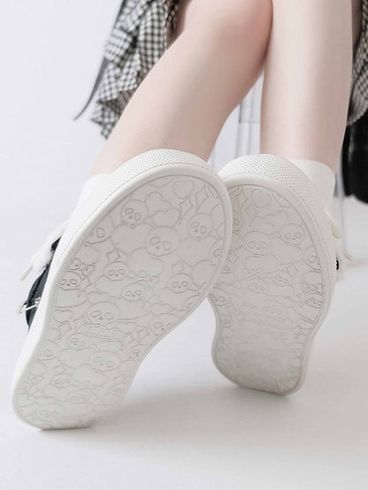 Print White Puppy Y2K Black Shoes Platform -