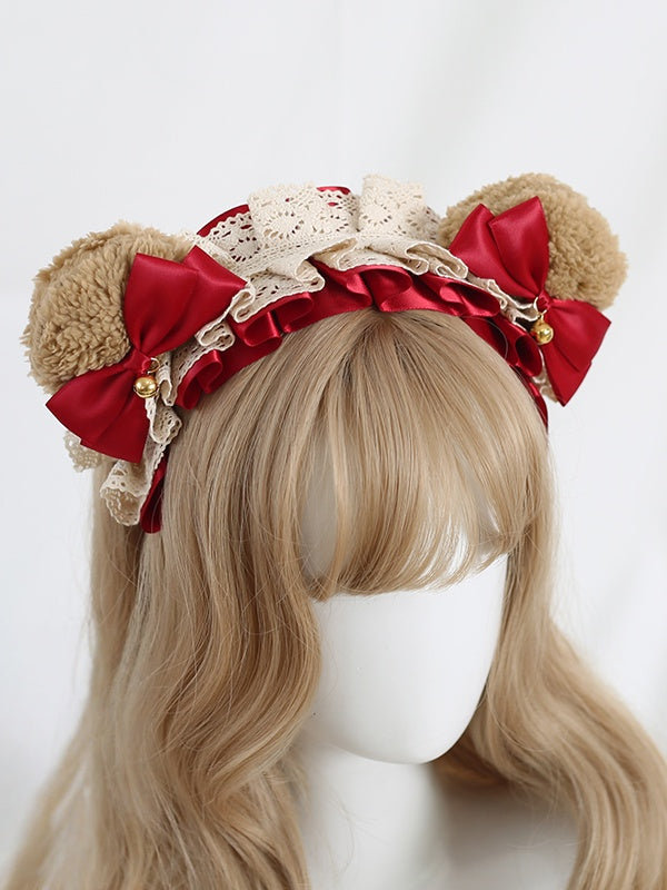 Brown Bowknot - And Available Lace Ear Colors Cute Sweet Lolita Bear 6 KC