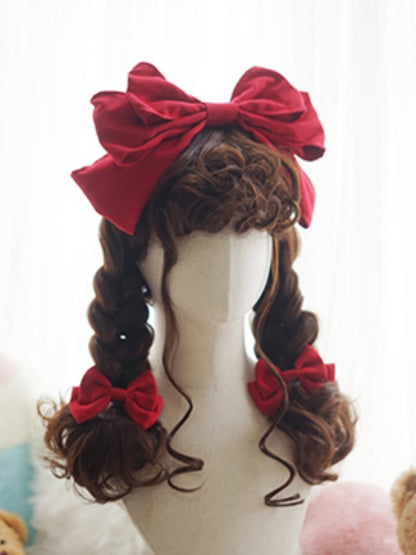 Blond/Weiß/Braun/Rosa/Hellblonde lange gewellte Perücke mit lockigem Pony