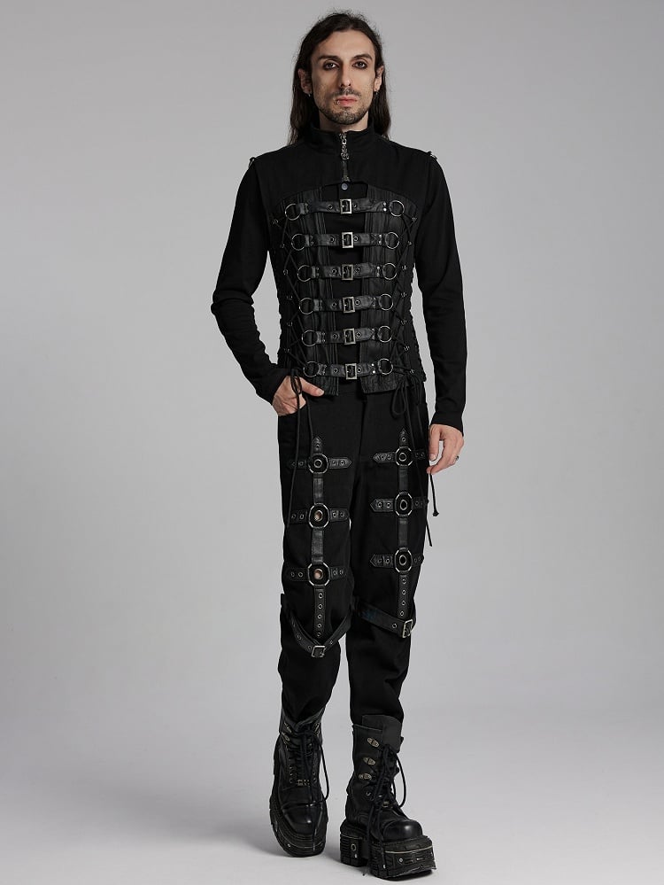 Black Men's Punk Power Sense Personality Vest