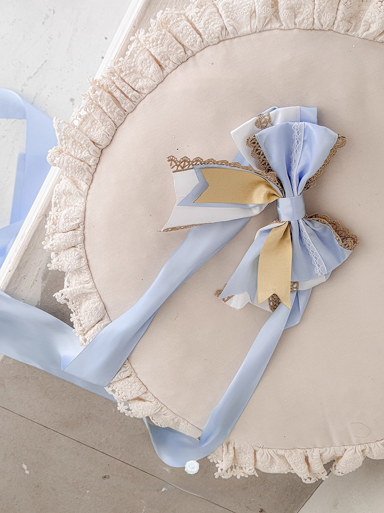 Bowknot Blue Lolita Sash