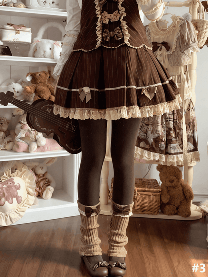 Lace Knitted 8 Details Leg Warmers Bow Color Options