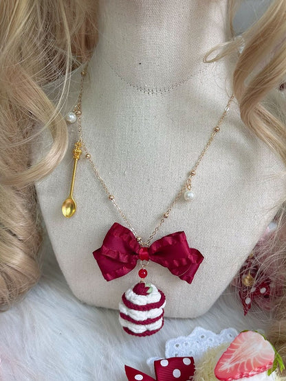 Choker/Necklace Sweet Lolita Pendant Strawberry Red