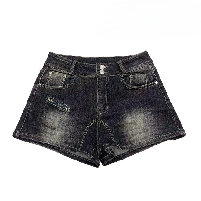 Black Wash Design Denim Bittersweet Faded Shorts