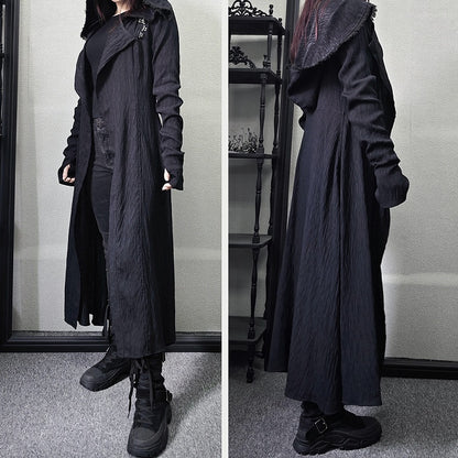 Gothic Lolita Ouji Mantel in Schwarz mit Kapuze