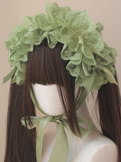 Bowknot Details Lace Trim Hairband