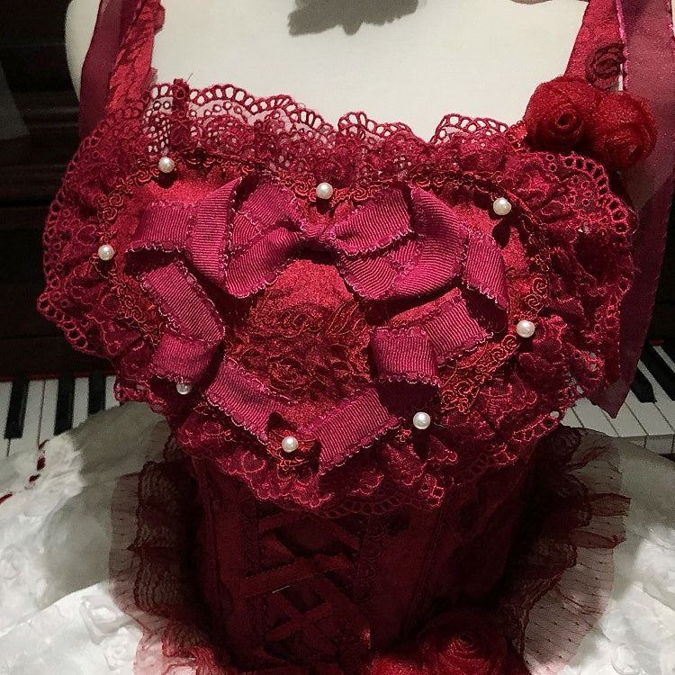 Heart Chest Embellishment with Removable Lace Bow in Four Color Options - Dream Gift Box