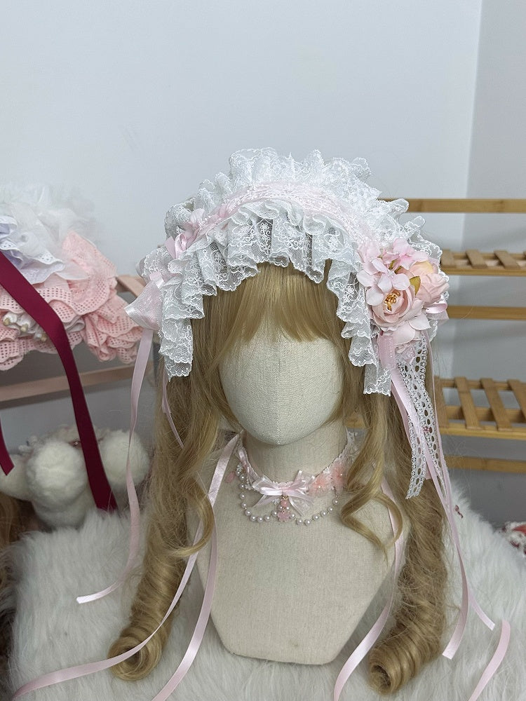Sweet Bow Lolita Ruffled Lace Flower Hairband