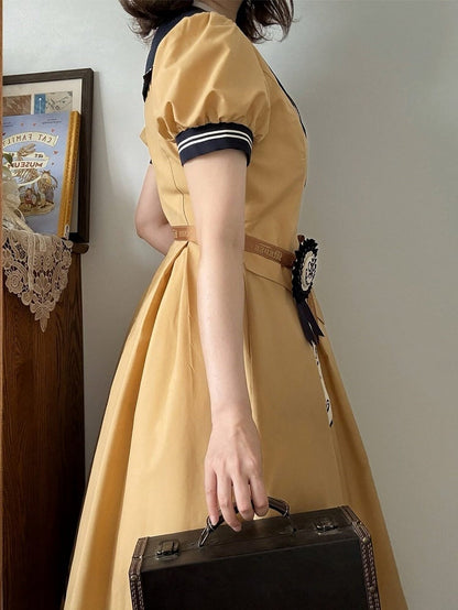 Yellow Sailor Collar Elegant Lolita Dress - LilyVow