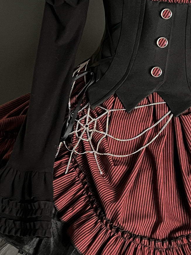 Chain / Red Gothic Lolita Accessory Web Black Waist Spider