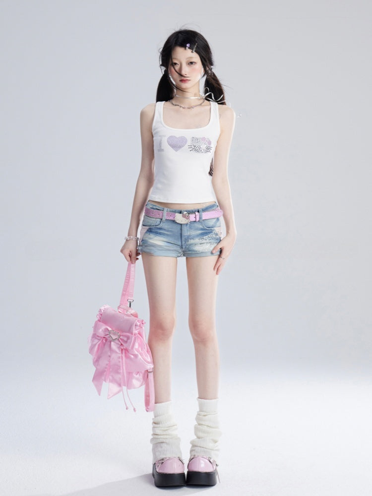 Y2K Pink Kitty Glamorous Waist Belt