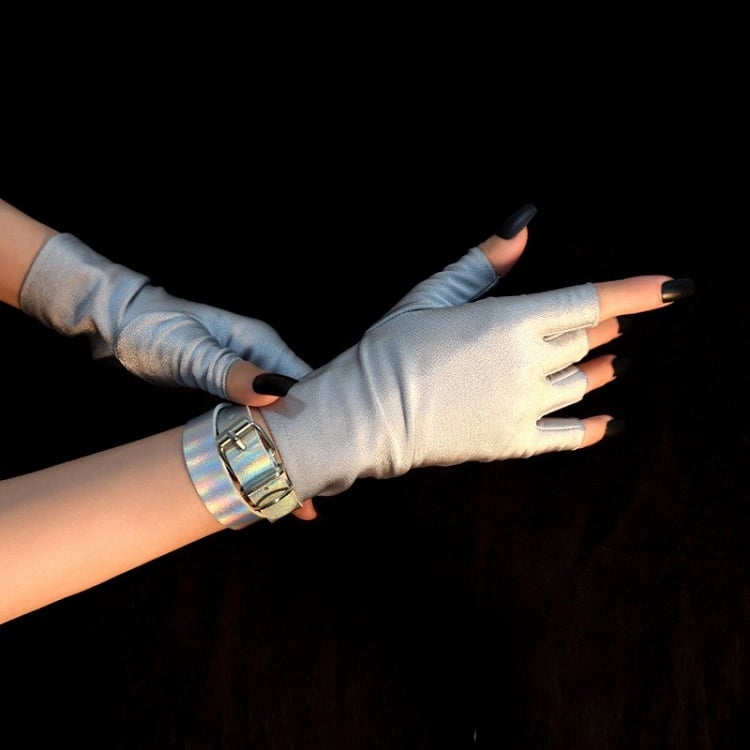 Finger Silber Armband Handschuhe + Cyberpunk