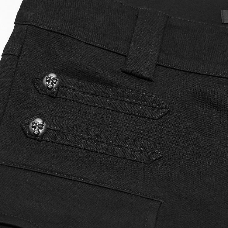 Dual-Pocket Black Baron Uniform Men's Trousers - Punk Rave