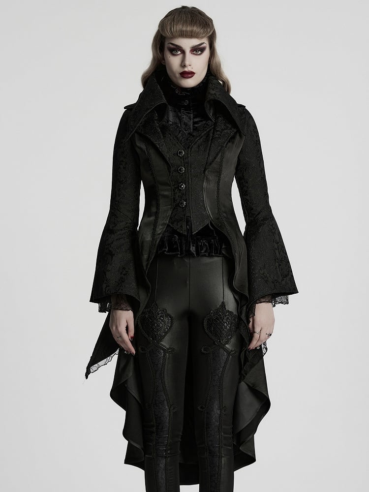 Black Gothic Gorgeous Palace High-Low Jacket