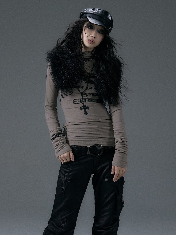 Black Coffee Faux Fur Collar