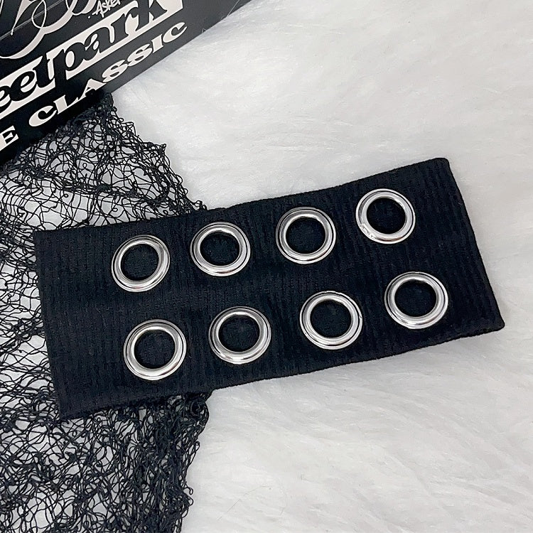 Cutout Punk Black Pop Y2K Details Haarband