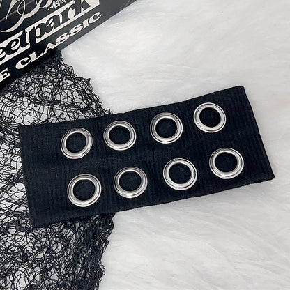 Cutout Punk Black Pop Y2K Details Haarband